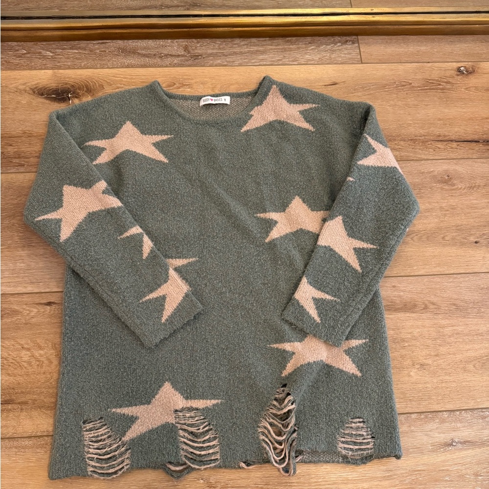 Buddy Love Green Star Pattern Sweater